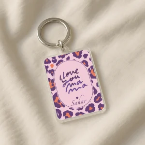 Porte-clés “I Love You Mama – Léopard