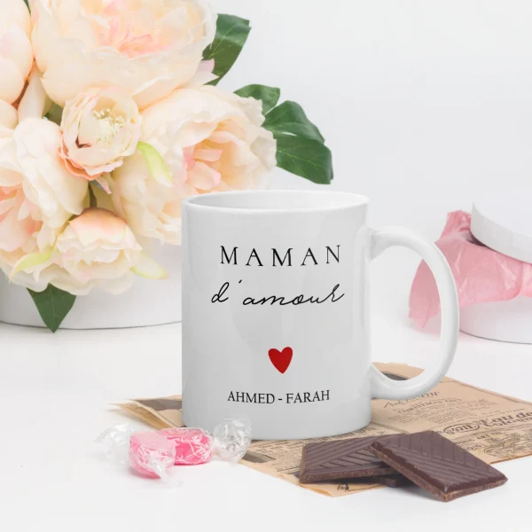 Mug “Maman d’amour” – Cadeau personnalisable pour la Fête des Mères
